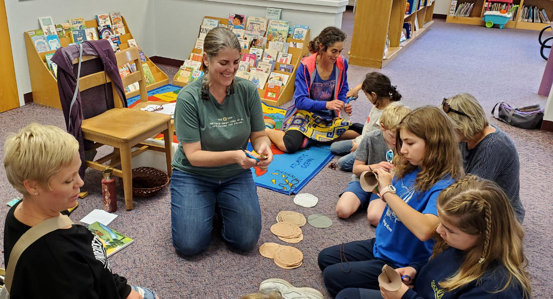 karen teaching Mulak Man Acorn Circle, CG library