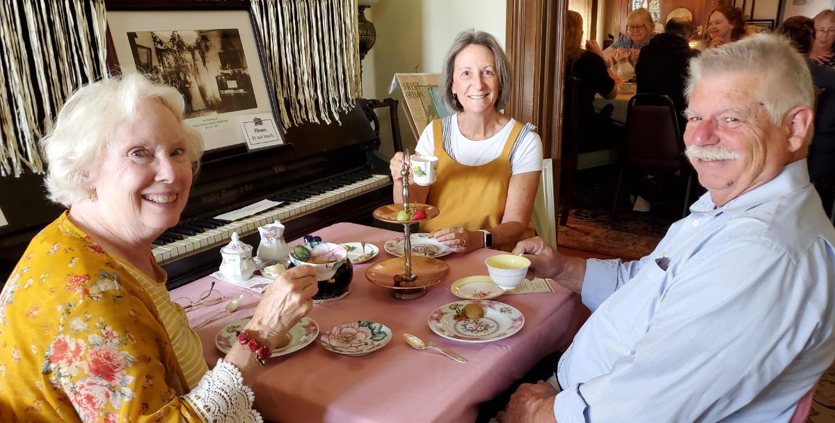 happy group at grandparents pioneer tea