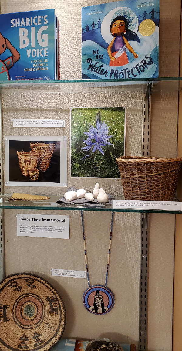 indigenous display in case library<br />
